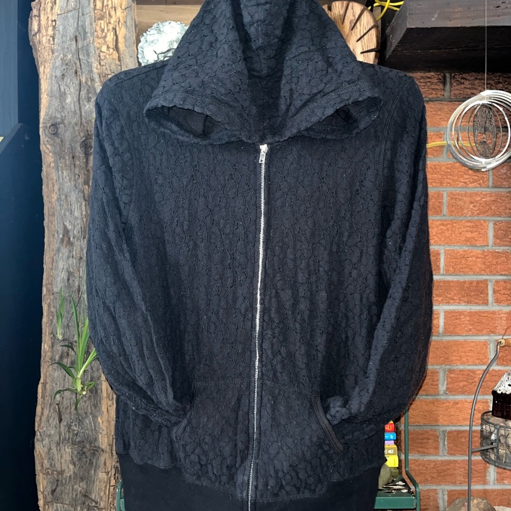 Maurices Black Lace Bomber Jacket